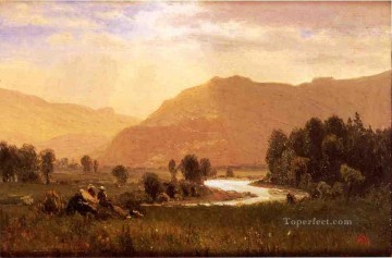 Figures in a Hudson River Landscape Albert Bierstadt Oil Paintings